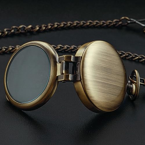 Image of Tiong Smooth Pocket Watch,Personalized Pocket Watch,Customized Watches for Men,Engraved Pocket Watches for Father's Day with Chain
