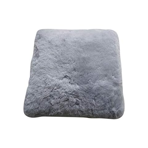 Milabert Grey Sheepskin Seat Pad Cushion Cover