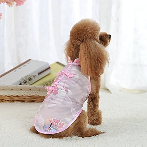 Alroman Dog Pink Cheongsam Shirts With Bunny Rabbit Pattern Puppy Easter Shirts Pet Vest Female Dog T-Shirt Clothing Puppies Clothes For Small Dogs Doggie Tee Summer Apparel Beach Wear Dresses Costume #TOP3