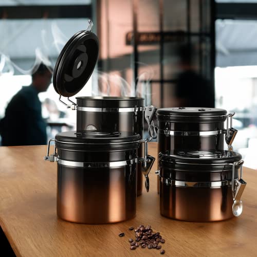 Malmo Gradient Coffee Canister,Airtight Coffee Container With Date Tracker Lid, Stainless Steel Canister For Kitchen Food Storage 9Oz, Copper Gradient #TOP6