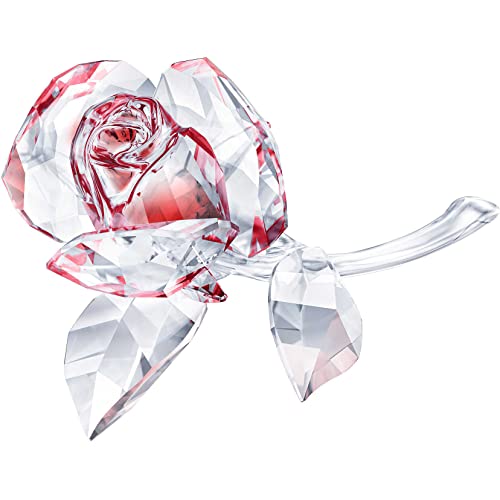 Swarovski 5428561 Blühende Rose Rot Figurine, Kristall, Mehrfarbig hell, 5,1 x 9 x 6,1 cm