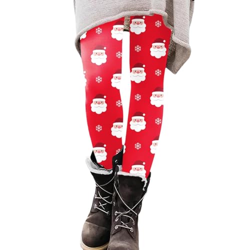 Leggings de Navidad para mujer, elásticos, ajustados, de Navidad, opacos, de cintura alta, con motivos navideños, pantalones de Navidad, push up, Navidad, invierno, fitness, yoga, pantalones