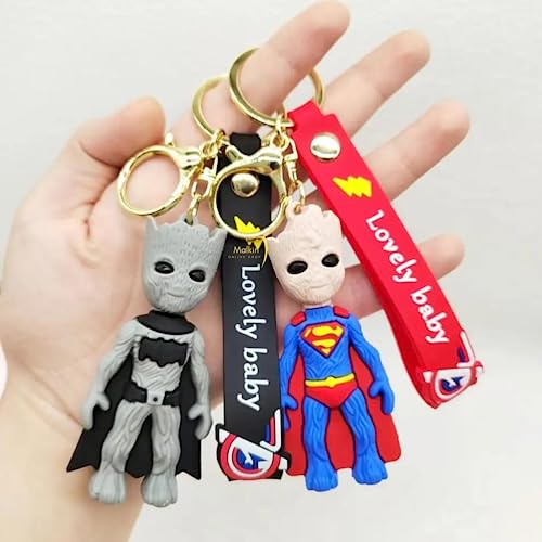 Image of MALKIN Groot | Batman| Key chains for Bikes | Anime | Car Key Chain | Key Chain for Car | | Marvel | Avengers Keychains