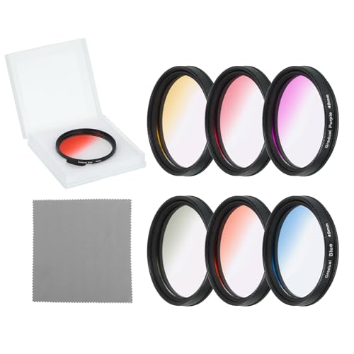 QUARKZMAN 49mm Verlaufsfilter-Set, 6-teiliges Filter-Set Für Kameraobjektiv-Zubehör Mit Etui Und Objektiv-Reinigungstuch Für SLR-Kamera-Fotografie,...