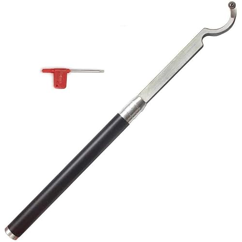 Hollower Swan Neck Woodturning Lathe finisher Tool Hollowing with 12mm Round Carbide Insert and a Screw and star key wrench for wood hobbyist or DIY or carpenter, RC-12