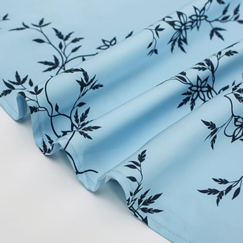 Belle Poque Boho Floral Skirt Blue Skirt Pockets Below Knee Length Skirts For Women Black Blue Flower S thumb #3