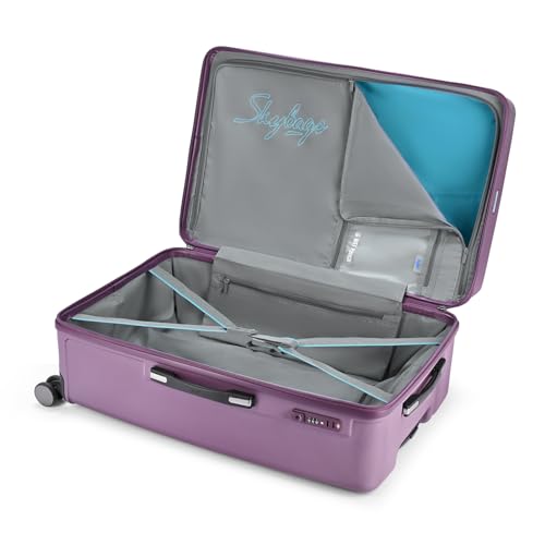 Image of Skybags Polycarbonate Trunk Check-in Trolley Bag, 78cm | Large Double Spinner Hardsided Luggage with Smooth 8-Wheel & TSA Lock | Suitcase for Travel | 5-Year International Warranty (Magenta)