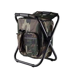 Folding Camping Chair Stool Backpack with Cooler Lightweight Waterproof Outdoor Hunting Fishing Chairs for Heavy People, Lawn, Hiking, Travel