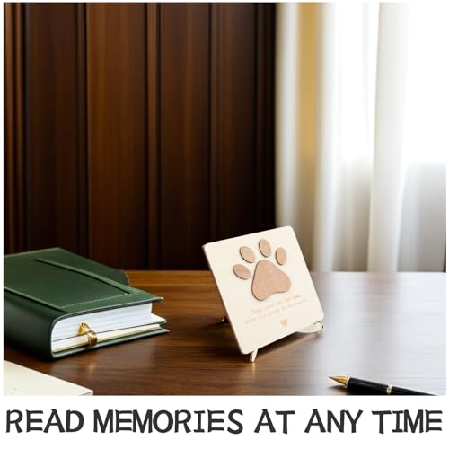 SHINEOFI Tarjeta de Condolencia para Pérdida de Mascota Madera Natural Recuerdo Conmemorativo para Duelo de Perro Regalo Sensible para Mujeres Que Han Perdido Su Perro Tarjeta Portátil con