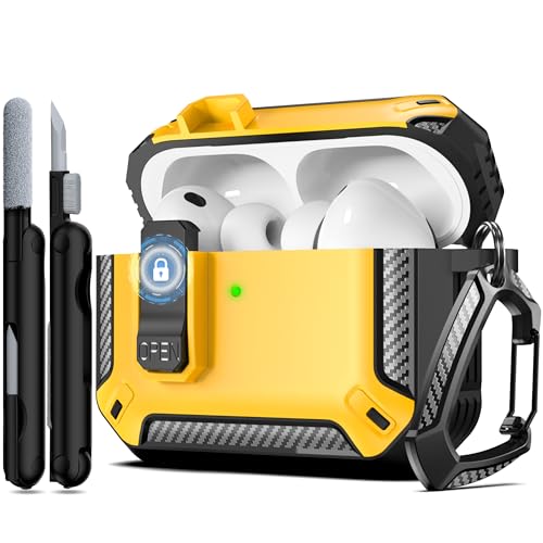 Image of AirPods Pro 3 Case with Magnetic Safety Lock Phone Stand Magsafe, Yellow