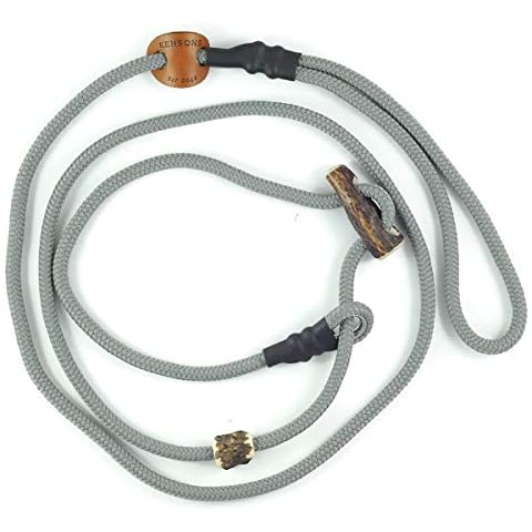 Dog Leash | Slip Leash | Extremely Strong Rope Dog Leash | Adjustable | Ø6mm | Antler Horn Stopper Cover