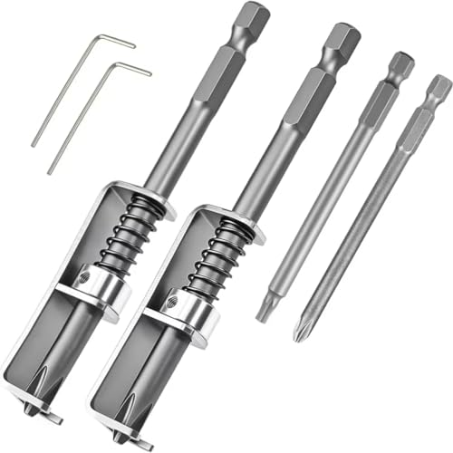 Galacok 2 Pcs Spring-loaded Screw Holder Bit, UniversalScrewdriver Bit with Screw Gripper, Anti-drop ScrewRetaining Tool for Electricians, Mechanics and DIYHome Repairs (Phillips*2)
