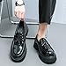Men's Fashion Chunky Platform Penny Loafers Luxury Round Toe Slip-On Dress Shoes with Non-Slip Lug Sole for Business Work and Daily Casual Wear (White and Black-C,10)