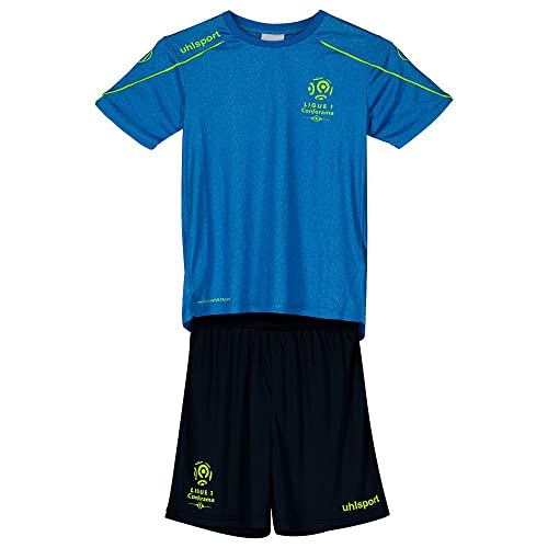 Uhlsport Ligue 1 Team Kit Fútbol, Hombre, Jeans Azul/Amarillo Fluor, 152