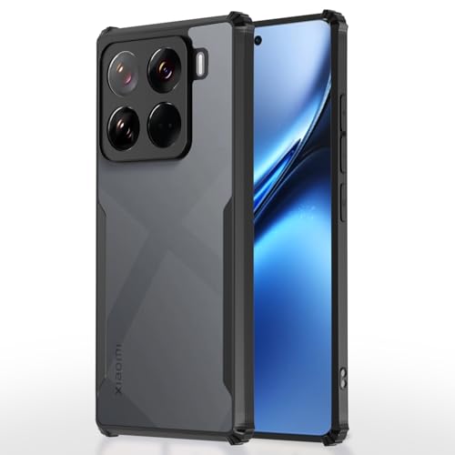 Image of Pikkme Crystal Clear Transparent Back Cover | Ultra Hyrbid | Full Camera Protection | Raised Edge | Bumper Case for Xiaomi 15 Pro 5G (Black)