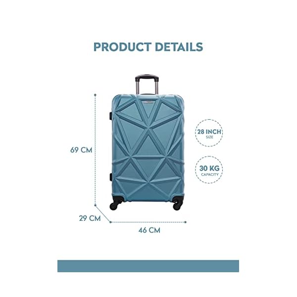 Parajohn-PARA-JOHN-Single-Size-28-Checked-in-Matrix-luggage-trolley-Blue-28-Inch Parajohn PARA JOHN Single Size, 28" Checked-in Matrix luggage trolley Blue 28 Inch