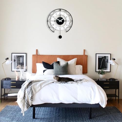 Image of Stylish Metal Analog Wall Clock for Living Room, Bedroom, Office, Kitchen, Home and Hall | Antique Fancy Big Size Modern Wall Watch for Home Decor (Style-28, 50CM)