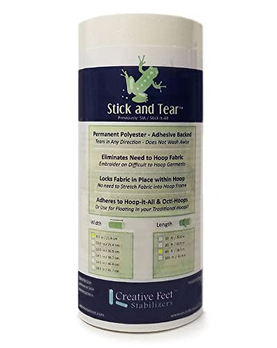 Stick and Tear Embroidery Stabilizer