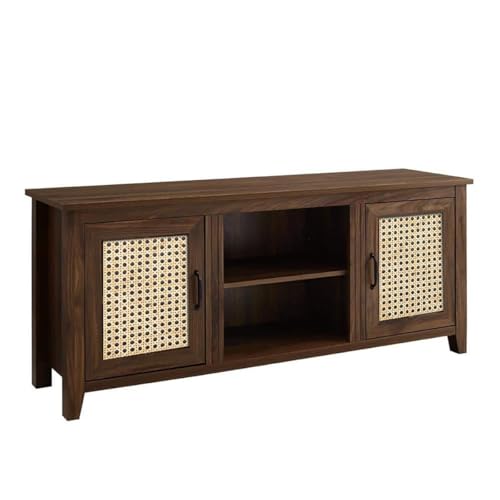 Image of Solid Sheesham Wood TV Unit for Living Room | TV Stand | TV Cabinet with Storage for Living Room and Hotel Furniture (Walnut Finish-01)