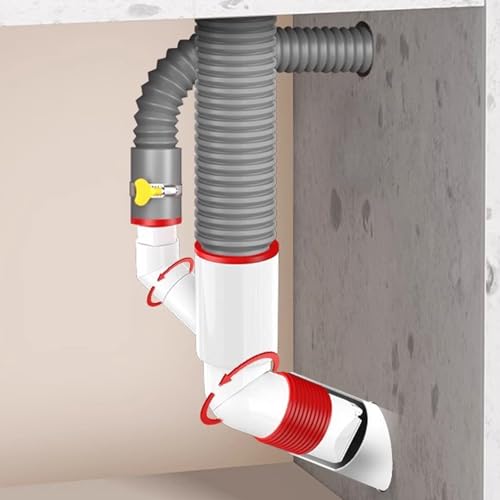 Conectores giratorios para desagüe con sellado antiolor para cocinas y baños, fácil instalación miniatura 4