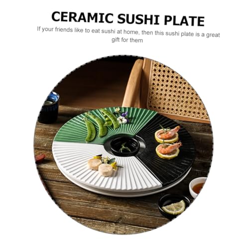 Plato japonés Zerodeko en cerámica negro para sushi miniatura 6