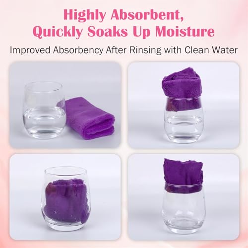 Nzoike 6 Stück Waschlappen Microfaser Super Weicher Waschhandschuhe Frottee Mikrofaser Waschlappen Bunt Grau Blau Rot Lila Waschhandschuh Körper Gesicht Coral Fleece Waschlappen Set Baby Kinder Frau – Bild 5