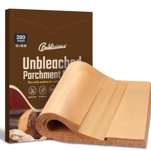 Baklicious 12x16inch 390pcs Unbleached Pre-cut Parchment Baking Sheets