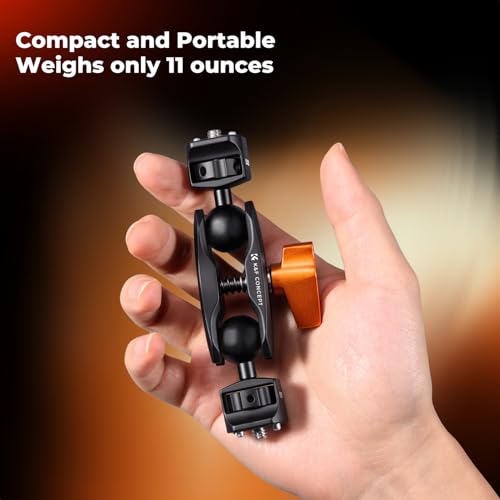 Image of K&F CONCEPT Dual Ball Heads Magic Arm, Articulating Magic Arm | with 1 /4 inch-20 Screw, 360 swivelling Ball Head, Aluminum Alloy Camera Monitor Mount Arm, MS14