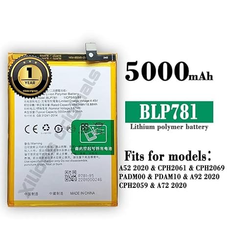 Image of BLP781 Battery for Oppo A52 A92,A72 CPH2061, CPH2067 Battery with 1 Year Warranty***** (R275)