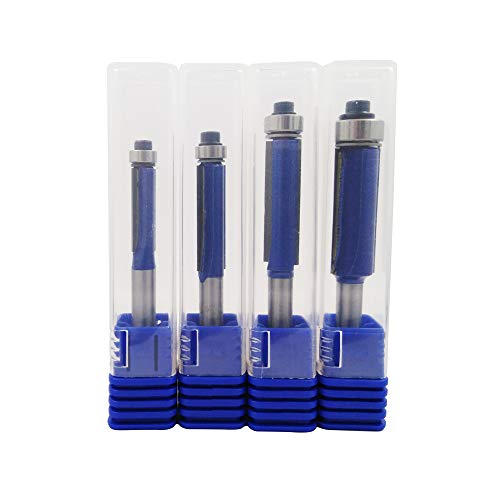 Wolfride Y-230 4Pcs Flush Trim Router Bit Set 1/4 Inch Shank Top Bearing Flush Trim Router Bit thumb #5
