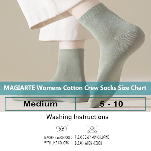 Image of MAGIARTE Womens Mini Crew Cotton Socks,6 Pairs | Anti-pilling Cotton, Casual Athletic, Quarter Calf, Moisture Wicking,Gift box packaging