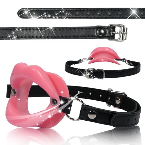 Bâillon Bouche Silicone Gag Ball avec Bandes Réglables BDSM Bondage Bâillon Bouche Esclave Fétiche Jouets O-ring Ballgag pour Sexe Oral pour Couples, Femmes, Hommes (Pink)