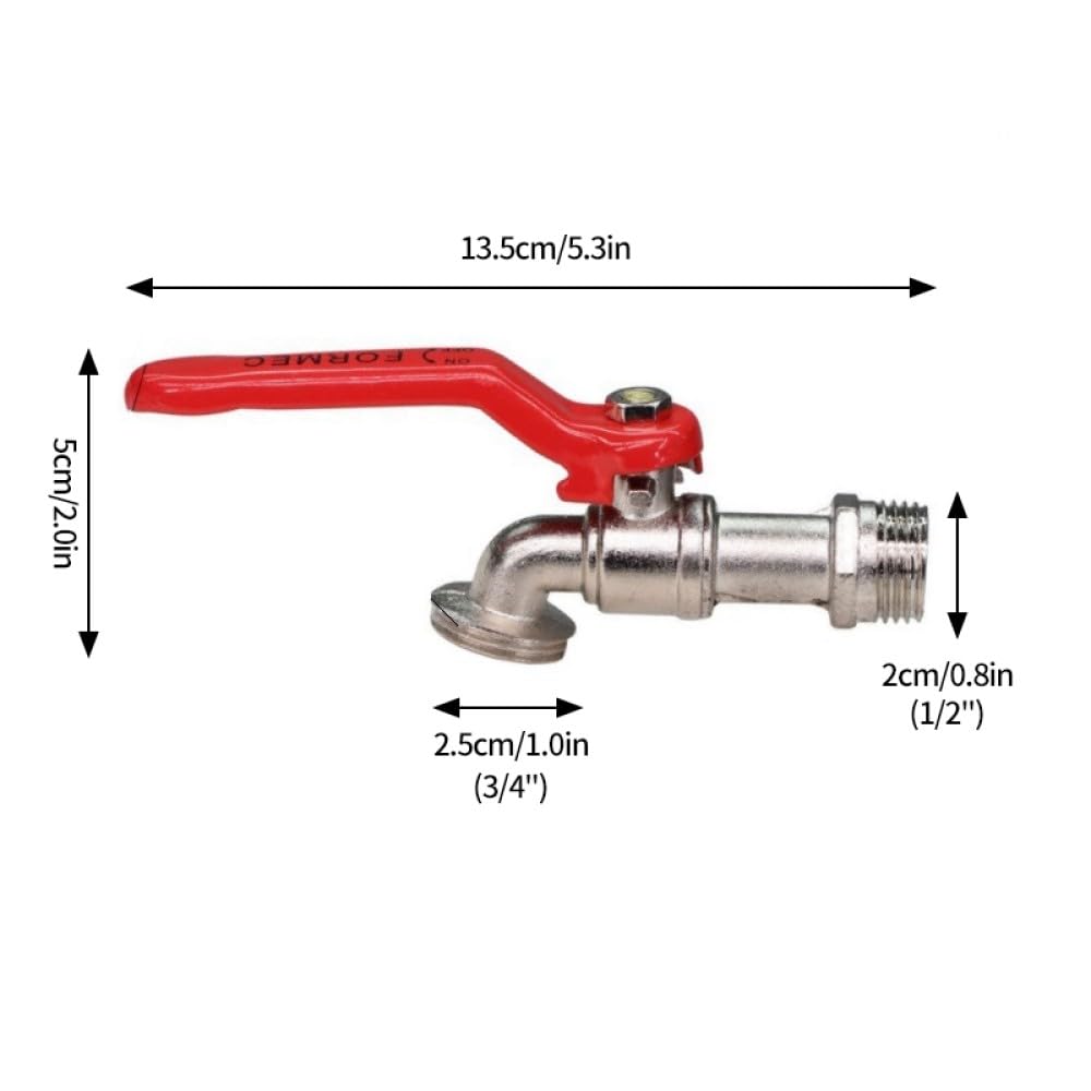 Conector de tubería de Agua de 1/2 '' Adaptador de Agua de 2 1 vías Manguera de jardín Grifo de riego Válvula de Repuesto Grifo de Ajuste, F