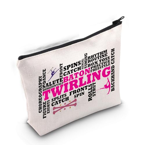 LEVLO Baton Twirling 3UK Cosmetic Bag - Rectangular, Waterproof - Ideal for Travel, Outdoor - Girls, Women - Cosmetic Case