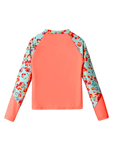 CHICTRY Girls 2 Pcs Floral Rash Guard Sets Long Sleeve Crop Top with Brief Beach Sunsuit Swiwmear4