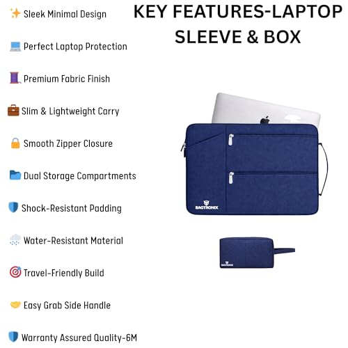 Image of Nylon Drax Laptop Bag Sleeve Case Cover Pouch for 14 inches Laptop Apple /Dell /Lenovo /ASUS /Hp /Samsung /Mi /MacBook /Ultrabook /Thinkpad /Idea Pad /Surfacepro, Laptops Tablets (Blue, Drax Sleeve)
