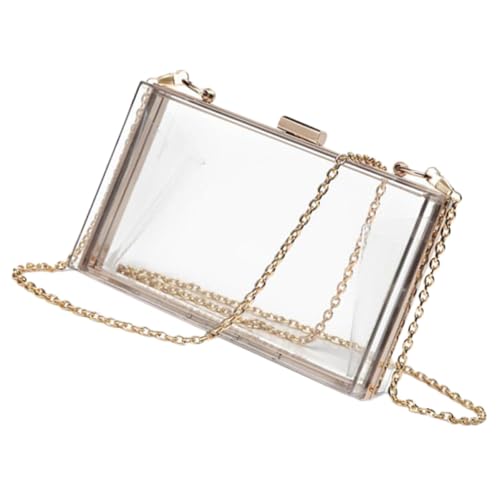 Paquet de soirée compact transparent petit format chic mode féminine avec pochette noire
