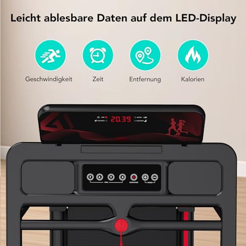 CITYSPORTS Elektrisches Laufband,Klappbares Laufband für Zuhause bis 12 km/h,mit LED-Anzeige,APP und 360° Tablet Holder,kompakte Walking Pad für Zuhause und Büro – Bild 3