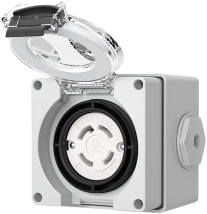 STARELO 30 Amp Locking Female Plug Box NEMA L14-30C Generator Twist Lock Adapter Female Connector,125/250 Volt,Outdoor dustproof and Weatherproof for generators, Welding Machines, etc.ETL Listed.