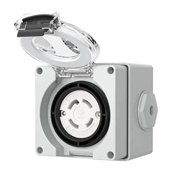 STARELO 30 Amp Locking Female Plug Box NEMA L14-30C Generator Twist Lock Adapter Female Connector,125/250 Volt,Outdoor dustproof and Weatherproof for generators, Welding Machines, etc.ETL Listed.