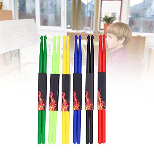 Oumefar 6 pares de baquetas 5A de nailon, 42 cm de longitud, para batería y percusión miniatura 7