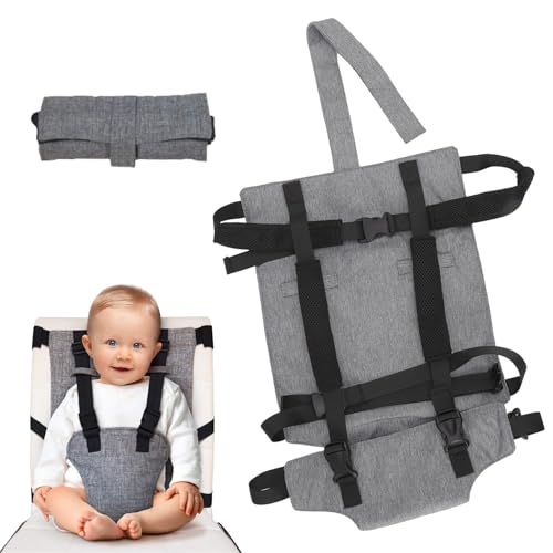 Lavabile Seggiolone Imbracatura, Seggiolone per Bambini da Viaggio con Imbracatura di Sicurezza, Sedia Imbracatura Portatile per Bambini, Lavabili Sedia da Pranzo Imbracatura,6-36 Mesi per Viaggi Casa