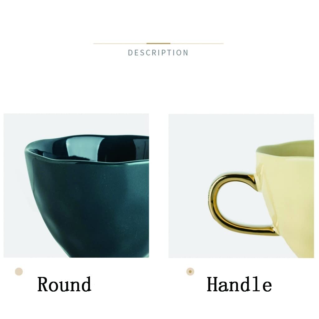 Taza para Beber, Taza de café de cerámica, Taza con Cuchara, Taza para Beber Agua y Tazas para el hogar, aptas para lavavajillas, refrigeradores, microondas, Juego de Tazas para café