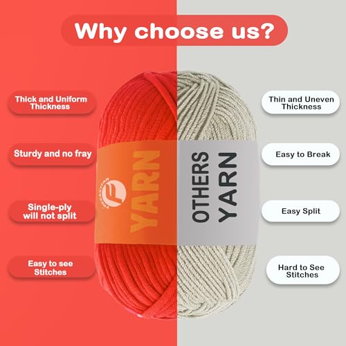Image of 3.5Oz /120yds Red Beginner Easy Yarn for Crocheting and Knitting;Worsted-Weight Medium #4;Cotton Blend Yarn for Beginners Amigurumi DIY(Red, 1 Skein)