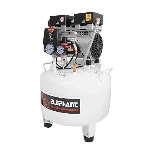 Image of Elephant Oil Free & Noiseless Air Compressor 30 Ltr. with Painter Plus Spray Gun PS 01, PU Pipe & Fittings (AC 30DR - PS 01)