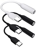 3 Pack USB C to 3.5mm Headphone Adapter for iPhone 17 Air 16 Pro Max 15 Plus iPad Pro, USB Type C to Aux Audio Dongle Cable 3.5mm Earbuds Jack Converter Cord for Samsung Galaxy S25 S24 Ultra S23 A56