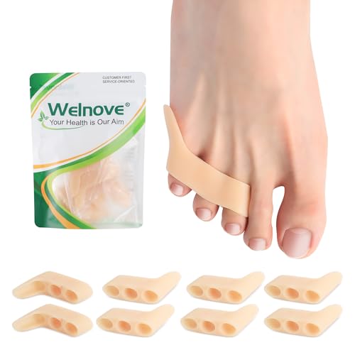 Welnove Gel Pinky Toe Separators - 8 Pack Pinky Toe Spacers, Bunion Cushions Pads for Women＆Men...