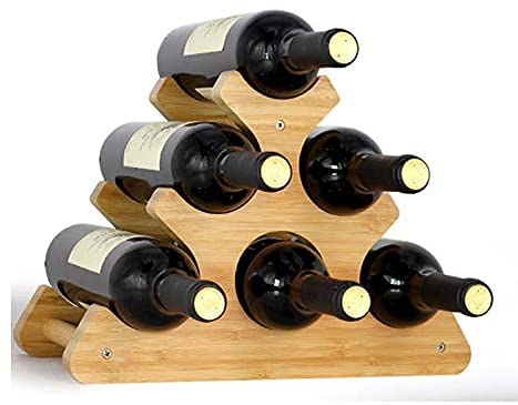 Soporte para botellas de vino de madera bamboo miniatura 1