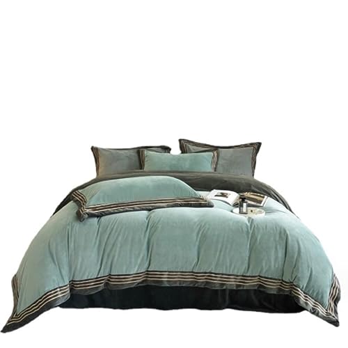 Ensemble de couette en flanelle rose 1.8/2m avec draps de lit d'hiver