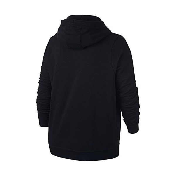 NIKE-Sportswear-Womens-Plus-Club-Funnel-Neck-Hoodie NIKE Sportswear Women's Plus Club Funnel-Neck Hoodie, Black/Black/Black/White, 2X